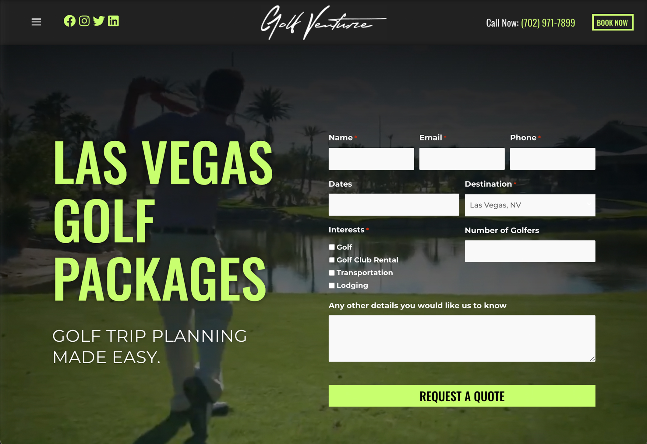 Golf Venture Web Design