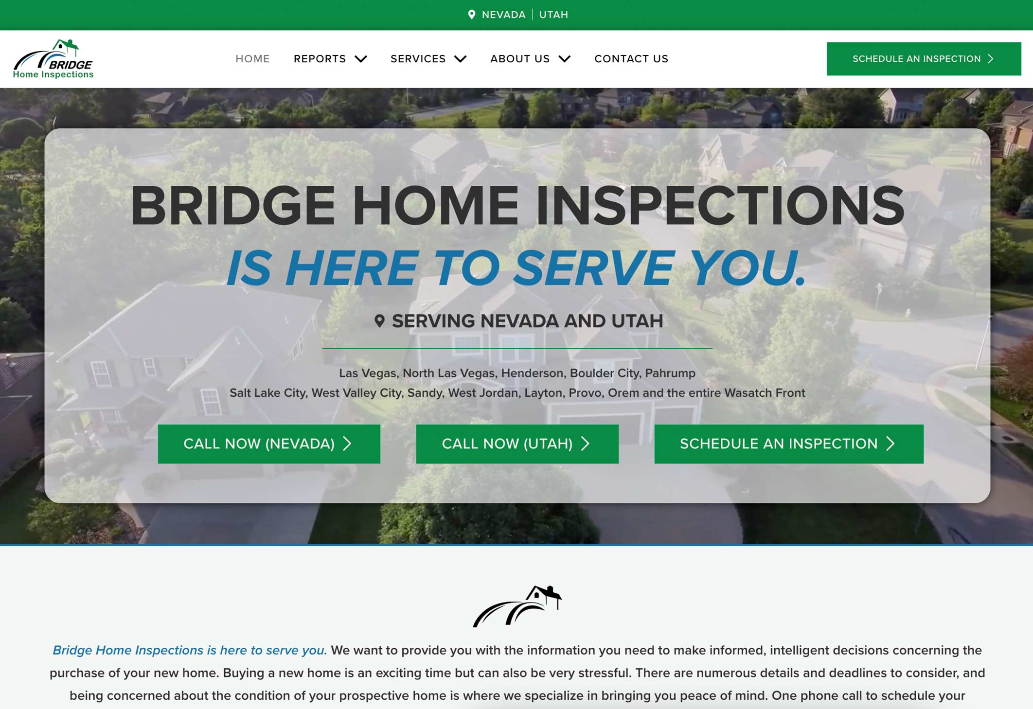 Bridge Home Inspections Website Design